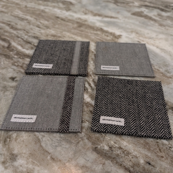 Jack Daniels Other - Gentleman Jack Herringbone & Gray Fabric Coasters - Set of 4